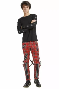 Tripp Mens Punk Bondage Pants [Red Plaid] -Kreepsville Sales IS674MP REDPLD FL 1622x 7ba6fce2 a213 4b2a 8325 4943c536124b