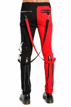 Tripp NYC Split Leg Bondage Pants [Black/Red] -Kreepsville Sales IS675M BLKRED B
