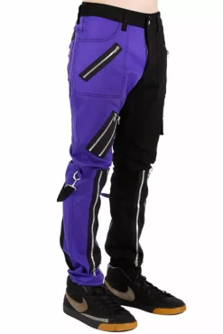 Tripp NYC Split Leg Bondage Pants [Black/Purple] -Kreepsville Sales IS675M BLACKPURPLE S