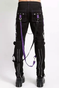Tripp NYC Raider Pants [Black/Purple] -Kreepsville Sales IS7065M BLKPURPLE B 1000xcopy