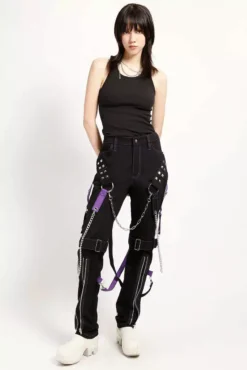 Tripp NYC Raider Pants [Black/Purple] -Kreepsville Sales IS7065M BLKPURPLE FULL GIRL 1000xcopy