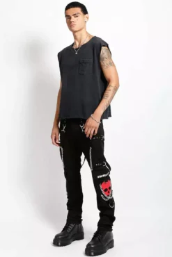 Tripp NYC Skull Bondage Pants [Black/Red Skulls] -Kreepsville Sales IS7118M BLKRED FULL 1000x 6ac13370 a5f4 4dea 86b1 40e1b844a849