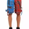 Tripp Split Bondage Shorts [Red/Blue Plaid] -Kreepsville Sales IS7173P REDBLUPLD F