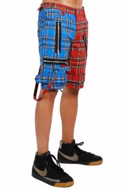 Tripp Split Bondage Shorts [Red/Blue Plaid] -Kreepsville Sales IS7173P REDBLUPLD S