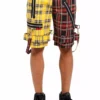 Tripp Split Bondage Shorts [Black/Yellow Plaid] -Kreepsville Sales IS7173P YELLBLKPLD F