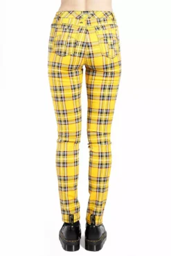 Tripp High Waist T-Back Jeans [Yellow Plaid] -Kreepsville Sales IS9260P YELPLD B