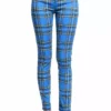 Tripp Womens High-Waist Pants [Blue Plaid] -Kreepsville Sales IS9260P BLUEPLD F