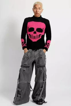 Tripp NYC Denim X Strap Pants [BLACK DENIM] -Kreepsville Sales JM7144M FULL 3 1000x 6aff0f44 7c2e 4dad b450 132b1904b171