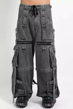 Tripp NYC Denim X Strap Pants [BLACK DENIM]