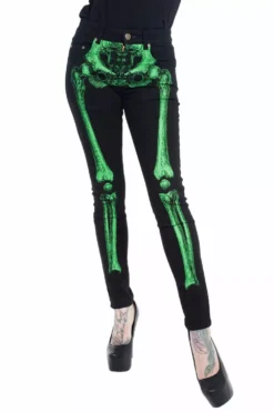 Skeleton Jeans [Unisex] [Green Bone] -Kreepsville Sales JSLG 5copy