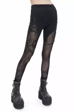 Victorian Charms Cut-Out Leggings -Kreepsville Sales Mesh Leggings
