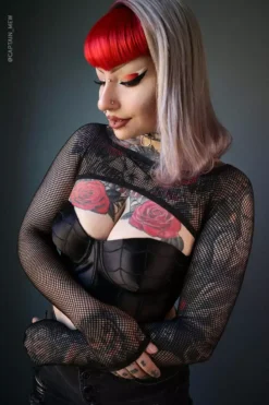 Helena Fishnet Super Crop Top -Kreepsville Sales Mesh super crop Product photo3 600x900copy