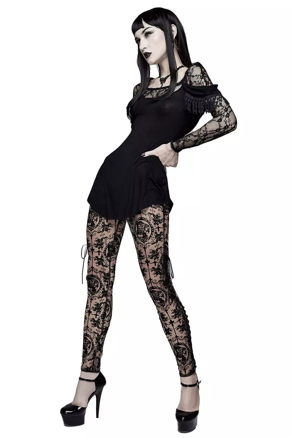 Bathory Edwardian Cameo Mesh Leggings 3 Bathory Edwardian Cameo Mesh Leggings