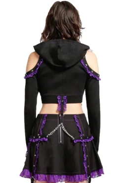 Tripp NYC Lolita Crop Hoody [Black/Purple] -Kreepsville Sales RX4387 BLKPURPLE B2 1000x 789a25e3 8dd7 48e3 a0a5 53210754191d