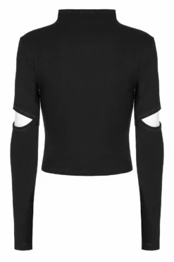 Doll Stitches Hollow-Out Top[BLACK] -Kreepsville Sales Raver Goth Top