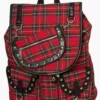 Punk Allegiance Backpack -Kreepsville Sales Red Plaid Bag