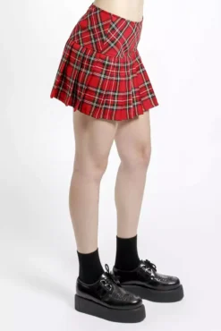 Tripp NYC Pleated Skirt [Red Plaid] -Kreepsville Sales Red Plaid Skirt