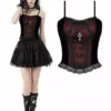 Burgundy Blood Ruffle Top -Kreepsville Sales Red Velvet gothic shirt