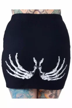 Skeleton Glow Hands Mini Skirt