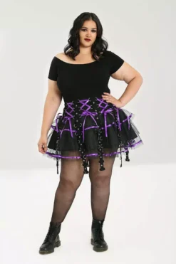 Chai Mini Skirt [BLACK/PURPLE] -Kreepsville Sales Skirt Sexy Goth