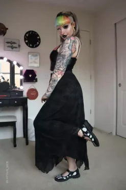 Spider Web Mesh Maxi Skirt [with Liner] -Kreepsville Sales Spider web mesh maxi skirt with liner5 600x900copy