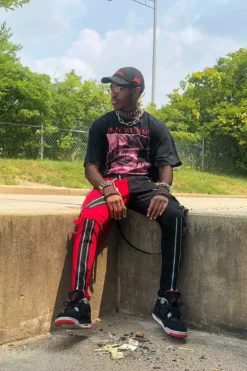 Tripp NYC Split Leg Bondage Pants [Black/Red] -Kreepsville Sales TrippNYC
