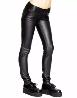 Tripp NYC Ladies Deville Pleather Faux Leather Jeans -Kreepsville Sales VX6548 BLK S