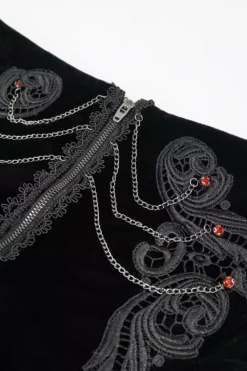 Black Blood Velvet High Waisted Shorts -Kreepsville Sales Velvet goth shorts