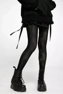 Snakes And Skulls Split Leg Mesh Leggings 15 Snakes And Skulls Split Leg Mesh Leggings -Kreepsville Sales WK 521DDF 01