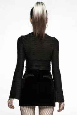 Black Velvet Vamp Mini Skirt -Kreepsville Sales WQ 566BQF 05