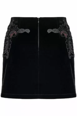 Black Velvet Vamp Mini Skirt -Kreepsville Sales WQ 566BQF 08
