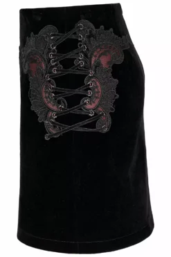 Black Velvet Vamp Mini Skirt -Kreepsville Sales WQ 566BQF 09