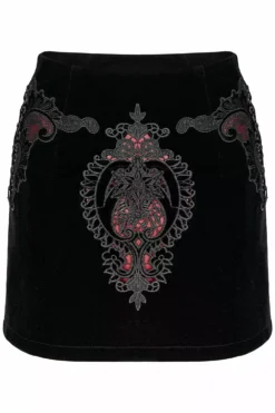 Black Velvet Vamp Mini Skirt -Kreepsville Sales WQ 566BQF 10