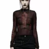Weaving Webs Mesh Top [RED] -Kreepsville Sales WT 695TCF BK RD 04