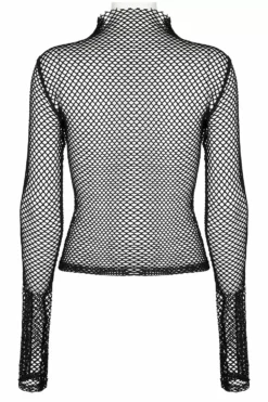 Club Creature Fishnet Top [BLACK] -Kreepsville Sales Womens Fishnet T Shirt