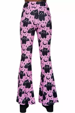 Vampurr The Vampire Cat Hellz Bellz Bell Bottoms 8 Vampurr The Vampire Cat Hellz Bellz Bell Bottoms -Kreepsville Sales Womens Kawaii Bell Bottoms