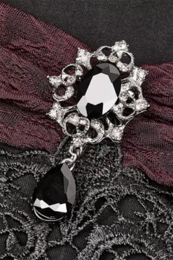 Castle Curse Bardot Top [BLACK/RED] -Kreepsville Sales adadas