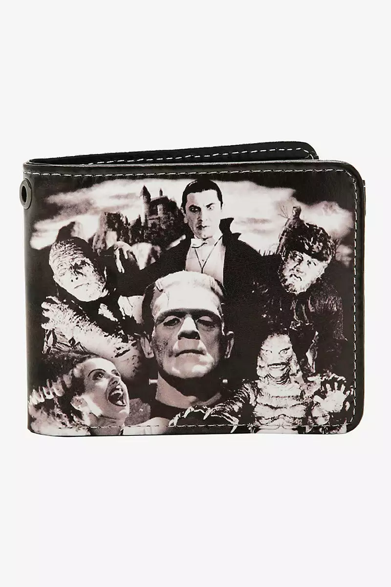 Horror Monster Collage Bifold Wallet 3 Horror Monster Collage Bifold Wallet
