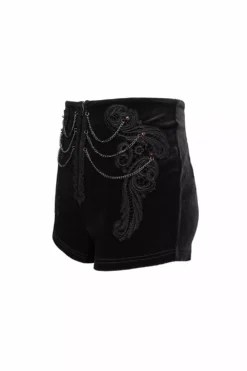 Black Blood Velvet High Waisted Shorts -Kreepsville Sales black velvet sexy goth shorts