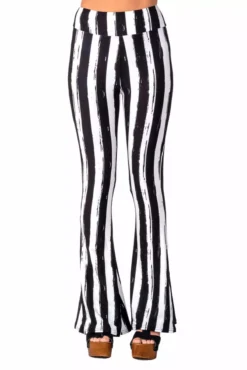 Distressed Beetlejuice Striped Hellz Bellz Bell Bottoms [BLACK/WHITE] -Kreepsville Sales cxcxcx ca57afd9 f643 4ae3 bed6 2723b116e4d1