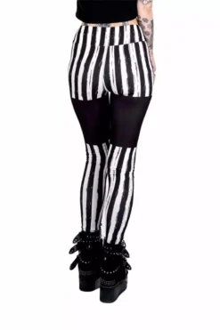 Black & White Striped Skull Leggings -Kreepsville Sales ddddgdfddfgdf