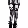 Black & White Striped Skull Leggings 2 Black & White Striped Skull Leggings -Kreepsville Sales ddfddffddg