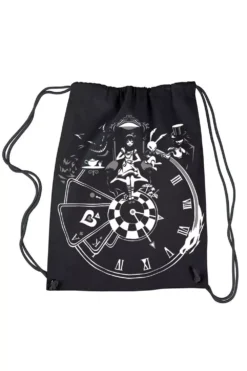 Alice In Wonderland Clock Bag [Multiple Styles Available] -Kreepsville Sales drawstring backpack 287ea8c3 1534 475b b22d b11b62816f13