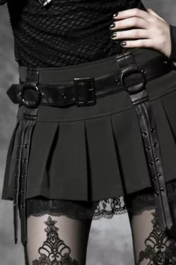 Diabolical Pleated Mini Skirt -Kreepsville Sales dsgfrgrfhfdh