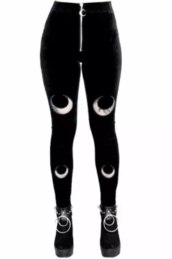 Double Crescent Velvet Leggings