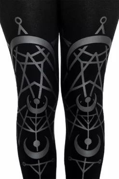 Twin Moon Leggings -Kreepsville Sales eng pl TWIN MOON Gothic LEGGINGS with moon print 1974 5copy