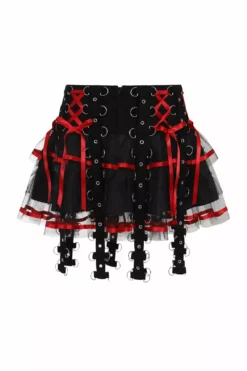 Chai Mini Skirt [BLACK/RED] -Kreepsville Sales hlb50150z chai skirt blk red 12
