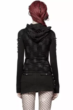 Warling Shredded Hooded Top -Kreepsville Sales hooded gothic top