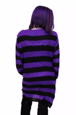 Purple/Black Striped Distressed Sweater 15 Purple/Black Striped Distressed Sweater -Kreepsville Sales purple 03