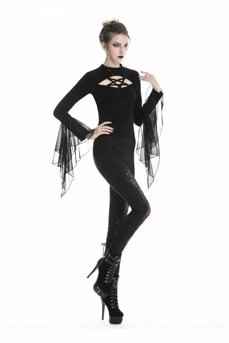 Floral Witch Lace-Up Leggings 5 Floral Witch Lace-Up Leggings - Image 3